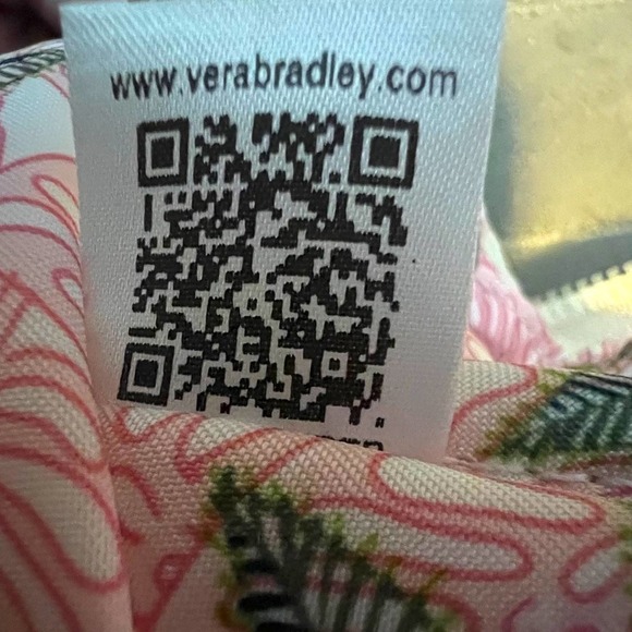 Vera Bradley Straw Mini Convertible Backpack Light Natural Straw Tan Pink Green - Picture 13 of 13